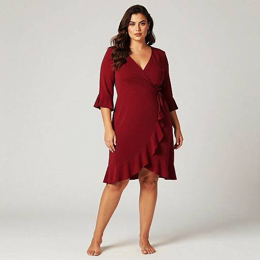 Curvy Woman in Chic Red Dress