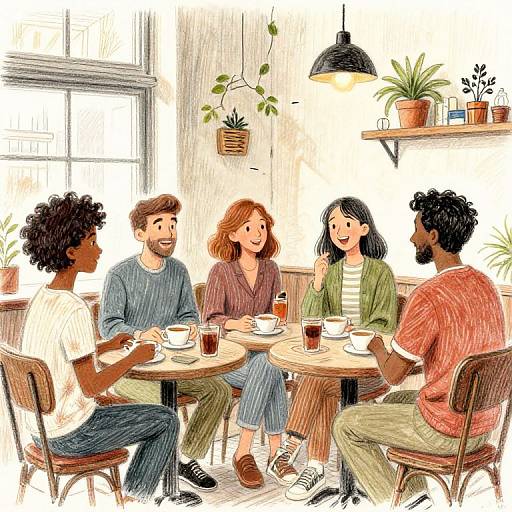 Cozy Vintage Coffee Shop Scene