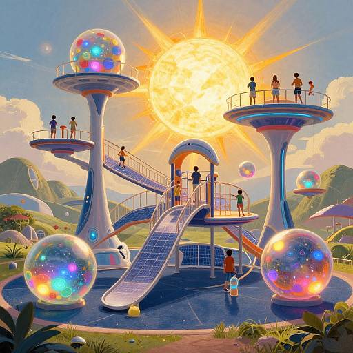 Futuristic Solar Playground Concept Art