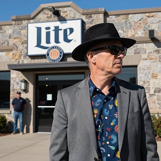 Stylish Man in Urban Bar Scene