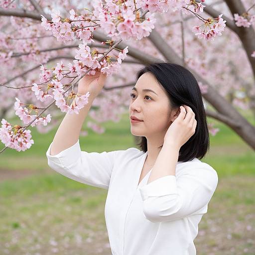 Serene Spring Cherry Blossom Photoshoot