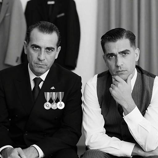 Dramatic Black-and-White Suit Portrait