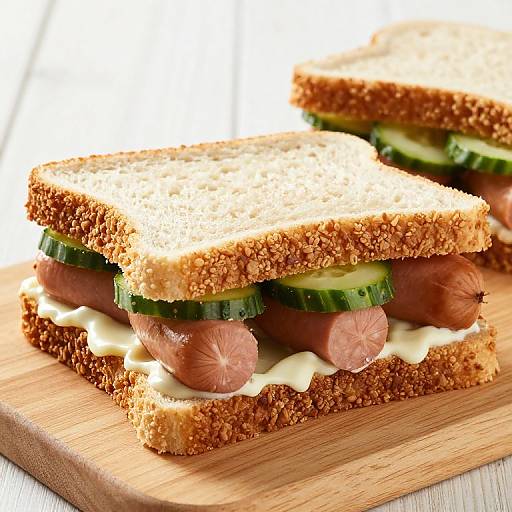 Sausage Sandwiches on Rye Bread