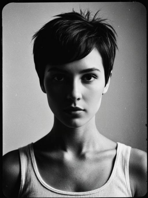 Woman with Pixie Haircut Portrait
