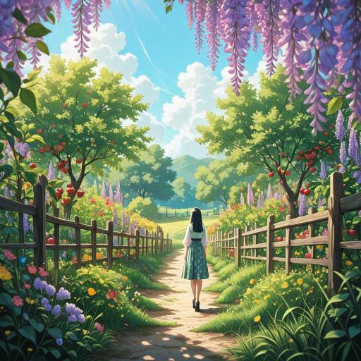 Contemplative Professional in Vibrant Garden Contemplative Professional in Vibrant Garden