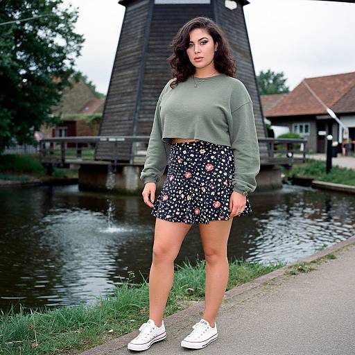 Curvy Woman in Casual Streetwear by Watermill