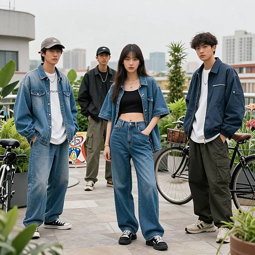 Urban Rooftop Streetwear Fashion