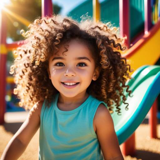 Playful Child in Colorful Playground Scene
