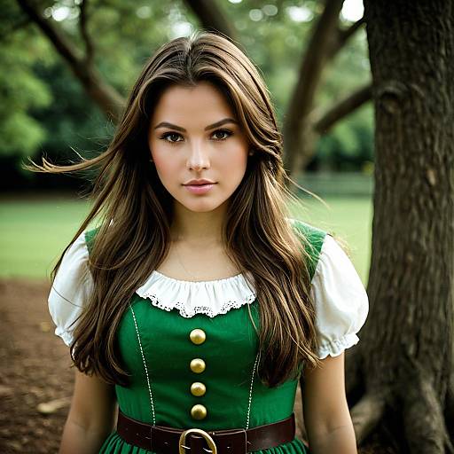 Young Woman in Mischief Neverland Costume Outdoors