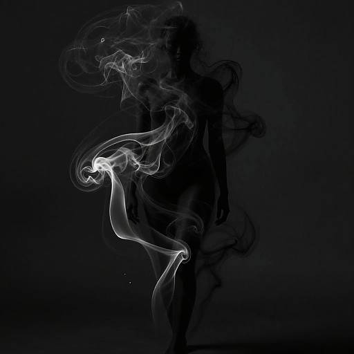 Ethereal Black Figure in Smoke