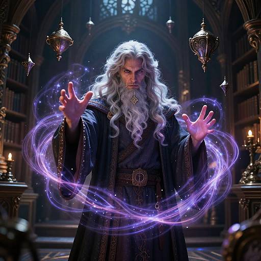 Magical Mage in Enchanted Library