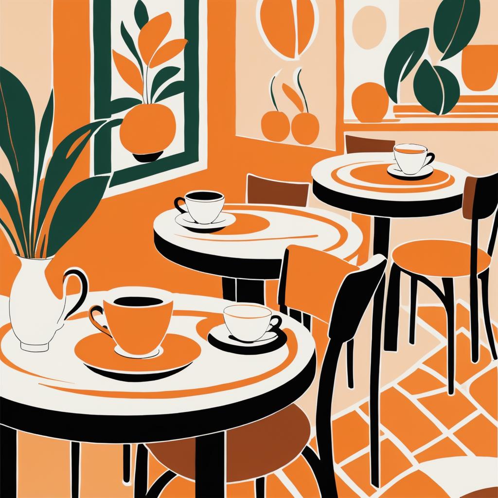 Charming Café in Matisse Style