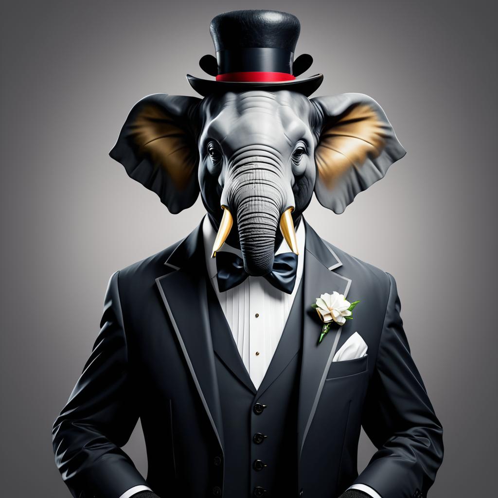 Politician Elephant in Formal Attire