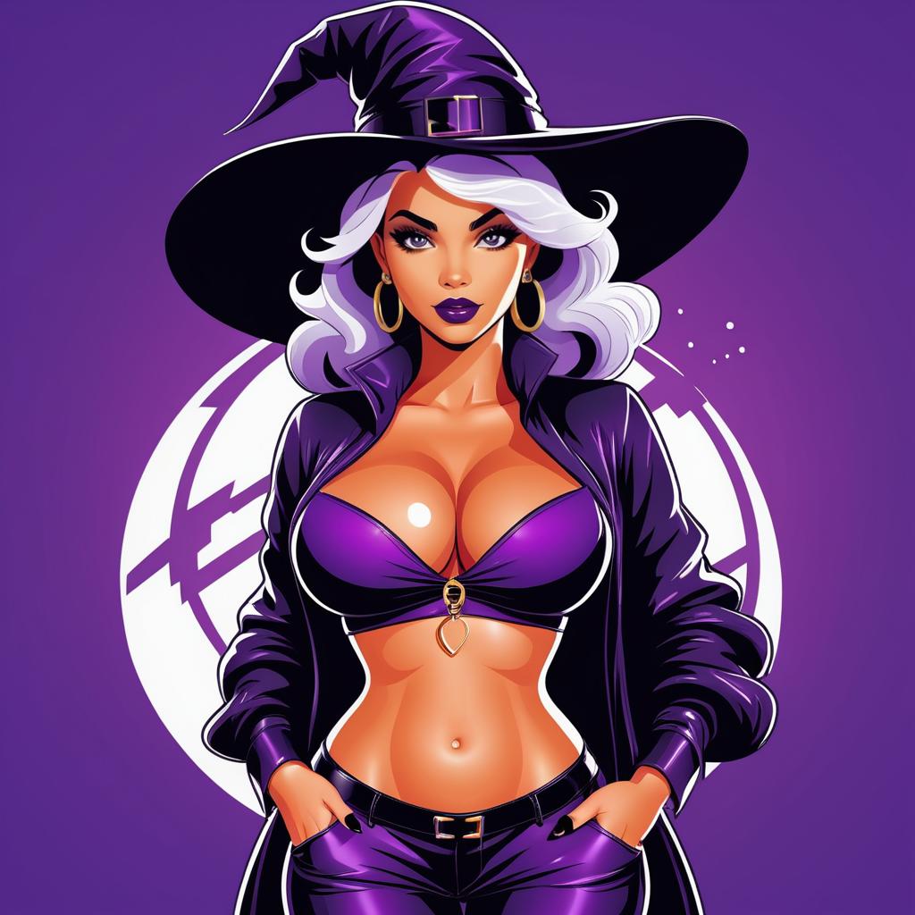 Trendy Female Witch in Hip-Hop Style