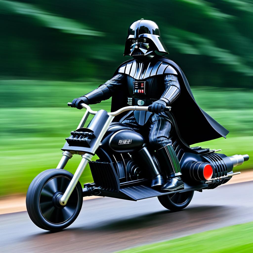 Darth Vader on a Speeder Bike Adventure