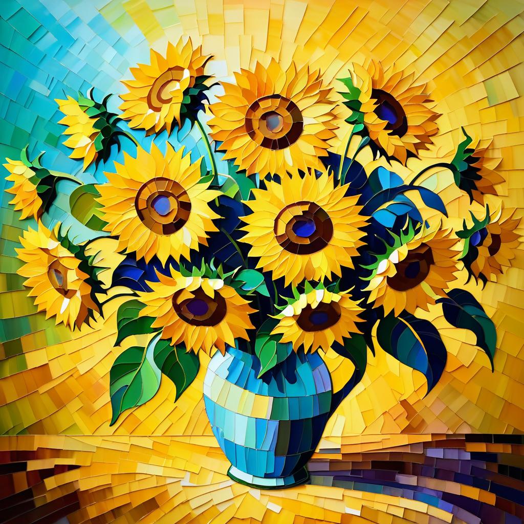 Van Gogh Inspired Sunflower Bouquet Portrait