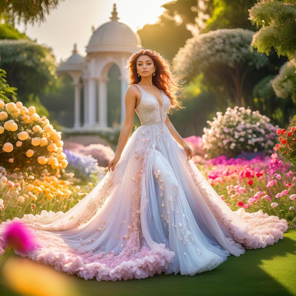 Celestial Goddess in Vibrant Garden