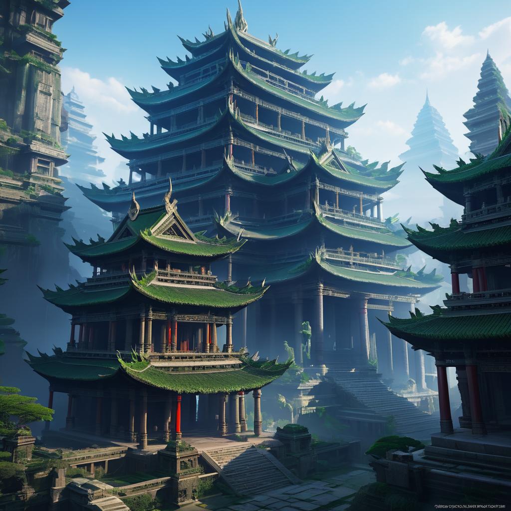 Cinematic Fantasy Ancient Temple Concept Art