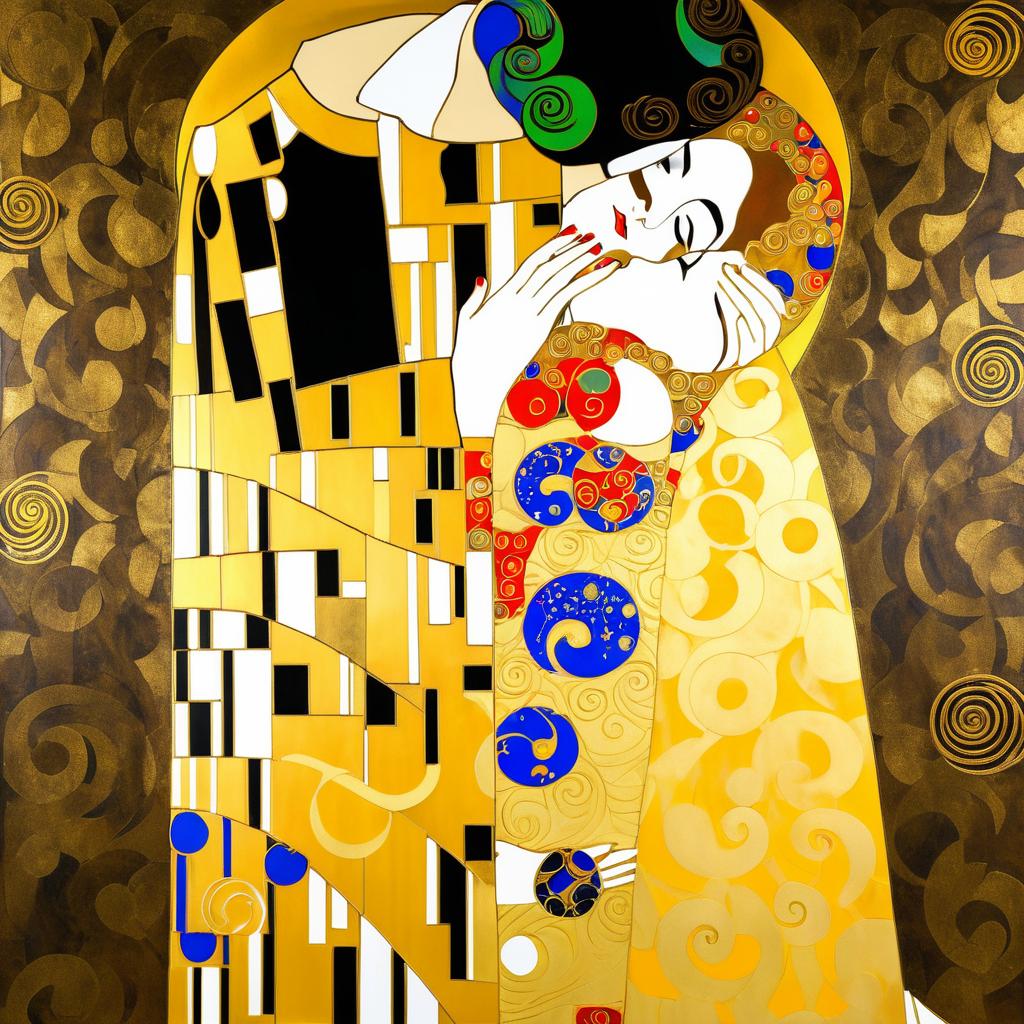 Klimt-Inspired Reinterpretation of The Kiss