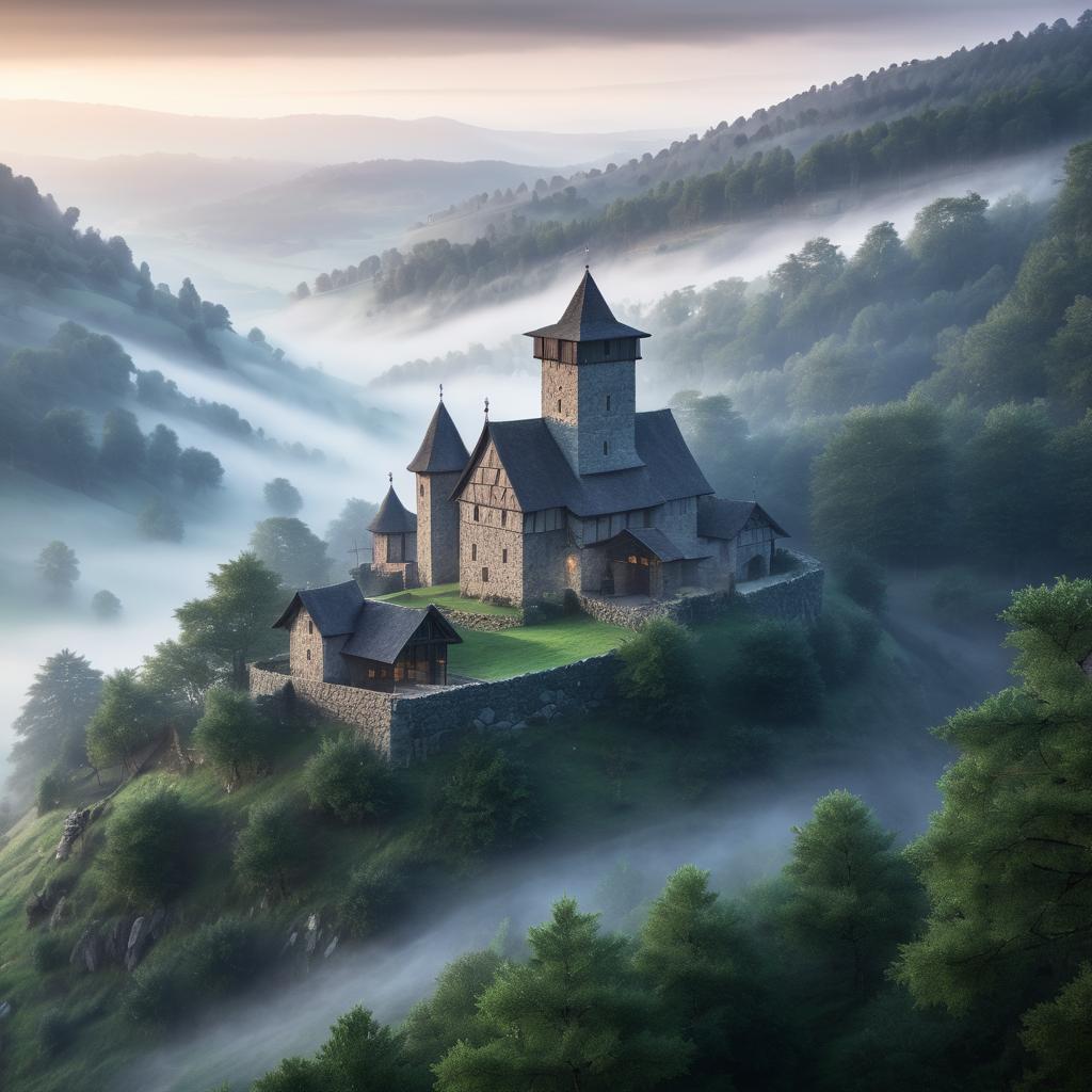 Mystical Medieval Stronghold in Twilight