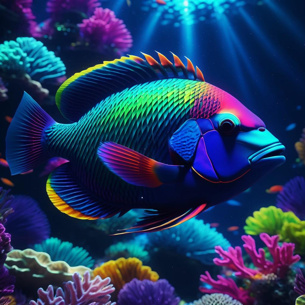 Vibrant Neon Underwater Paradise