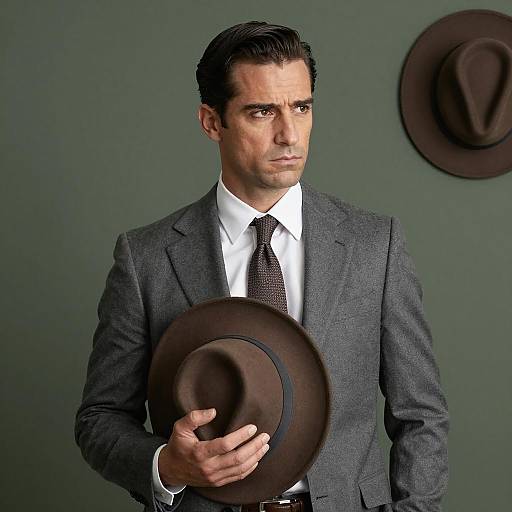 Stylish Man in Grey Suit Portrait