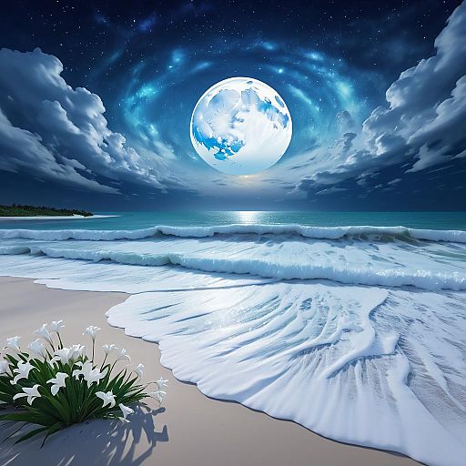 Elderly Man at Night on Beach Elderly Man at Night on Beach