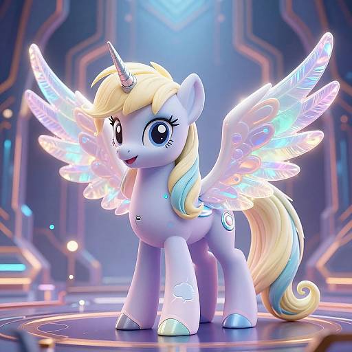 Whimsical Cybernetic Fantasy Pony