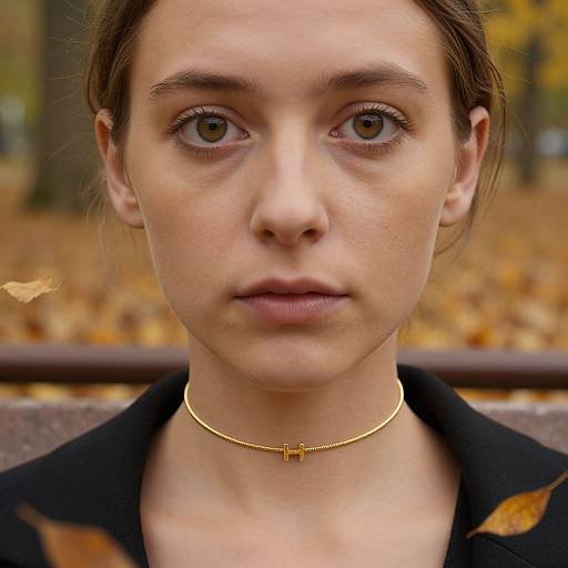 Thoughtful Woman in Autumn Park