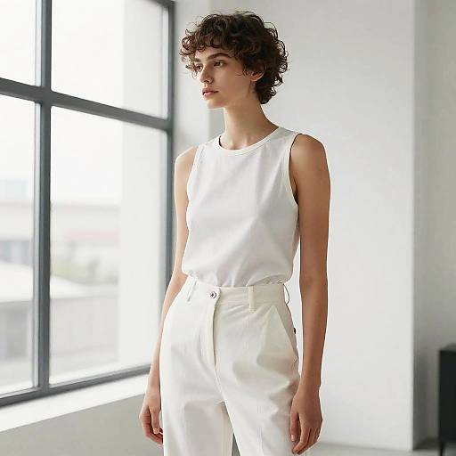 Textured Crop Hairstyle in Minimalist Setting