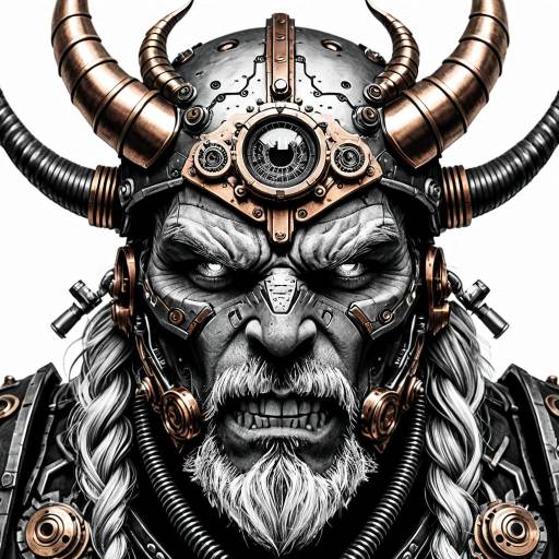 Cyberpunk Viking Dragon Emblem Design
