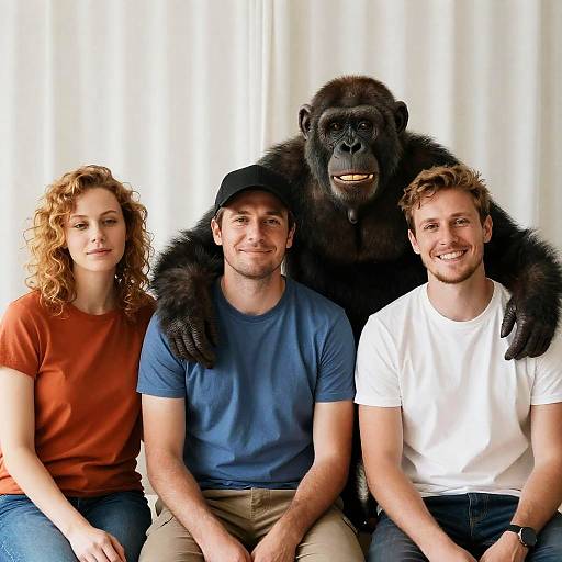 Group Shot: Adults with Large Ape