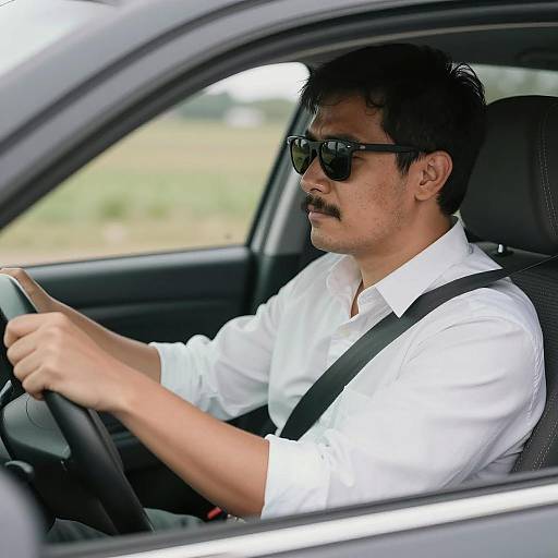 Man Driving with Style and Attitude