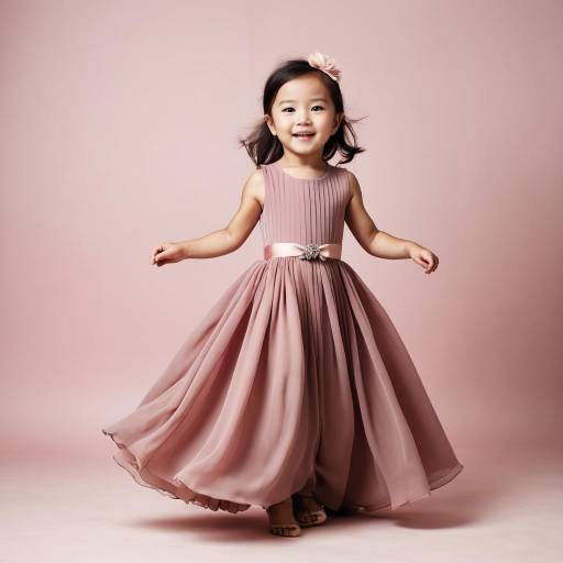 Smiling Girl in Pink Dress Twirling