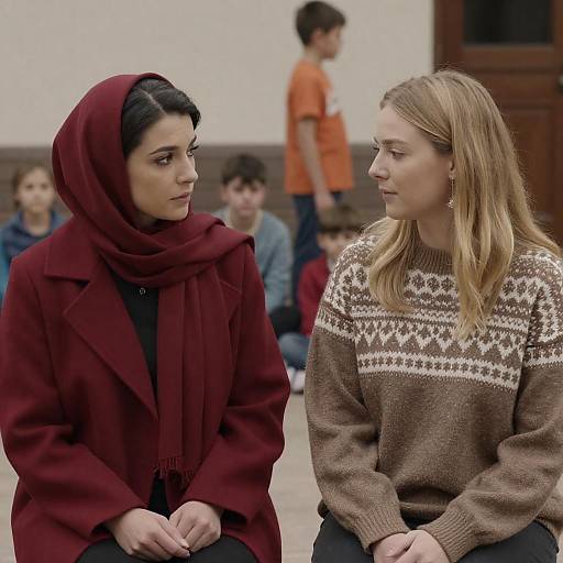 Intimate Conversation Between Two Women