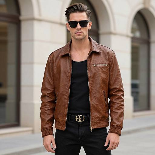 Rave Outfit Man in Leather Jacket