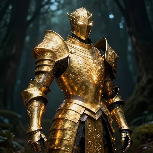 Aureus Gold Armor in Enchanted Forest
