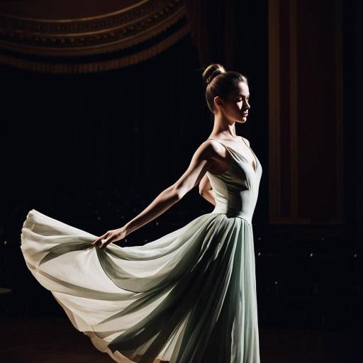 Ballerina in Flowing Chiffon Skirt on Stage Ballerina in Flowing Chiffon Skirt on Stage