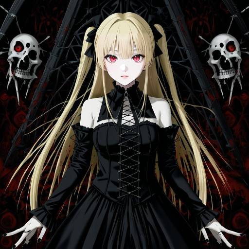 Illustration of Amane misa, death note in the style of Fukahire (ruinon)