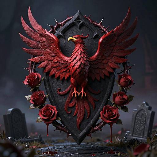 Crimson Phoenix Vampire Crest Design