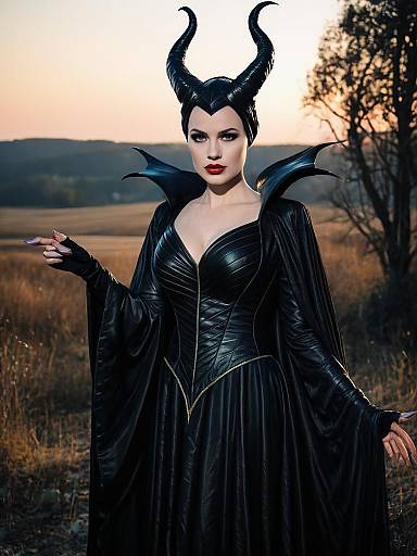 Photorealistic Woman in Maleficent Costume