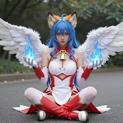 Cosplay Woman with Magical Elements