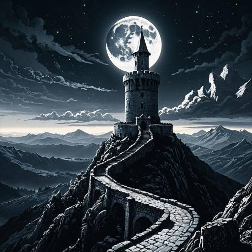 Mystical Tower Under Full Moon Eclipse Mystical Tower Under Full Moon Eclipse