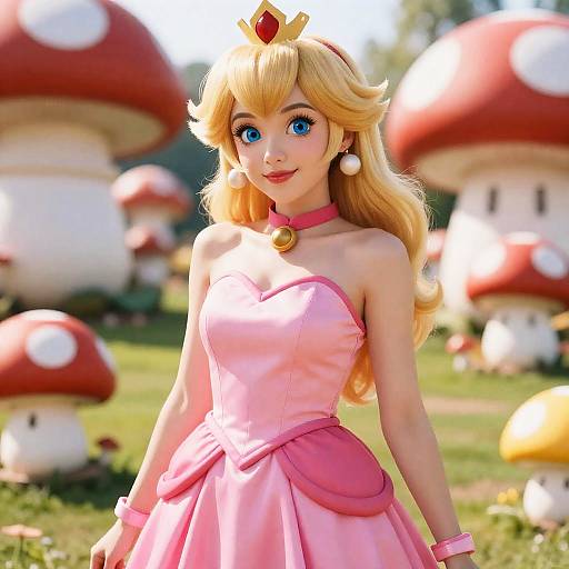 Cosplay of Princess Peach in Mushroom Kingdom