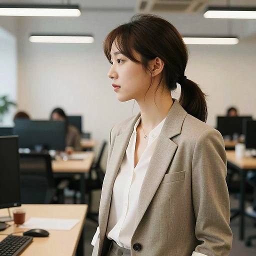 Modern Side Part Undercut in Office