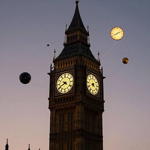 Surreal Clock Tower at Twilight