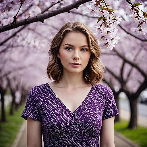 Portrait of a Woman in a Purple Dress