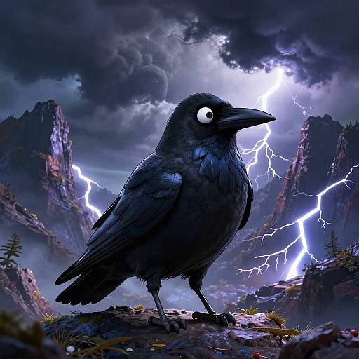 Tim Burton Style Anthropomorphic Crow