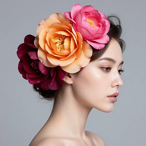 Woman Styled as Vibrant Rose