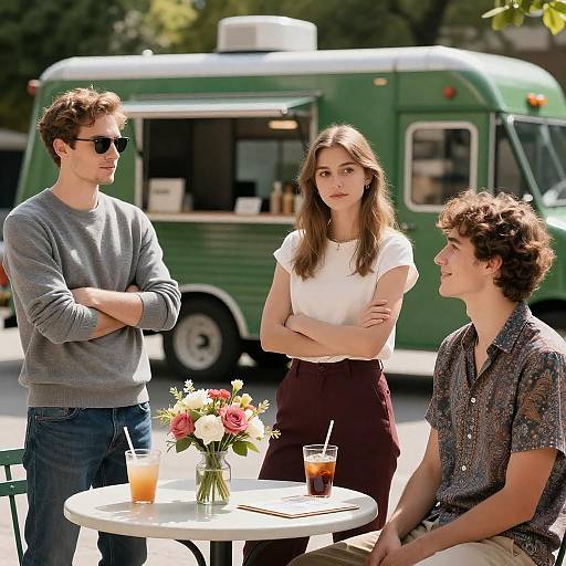 Outdoor Gathering with Drinks and Smiles